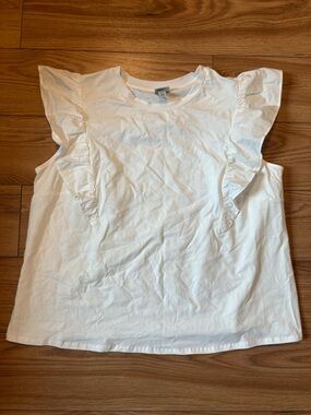 a new day White Ruffle Sleeve Top